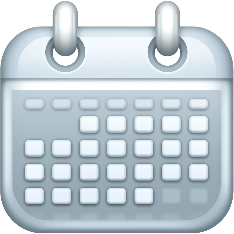 Calendar emoji in #ffffff with transparent background emoji