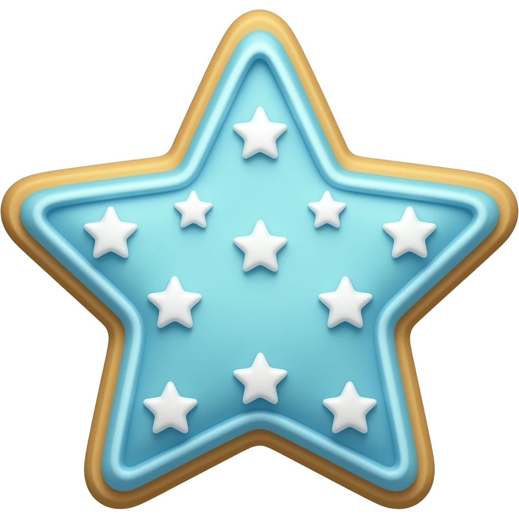 Light blue starry cookie emoji