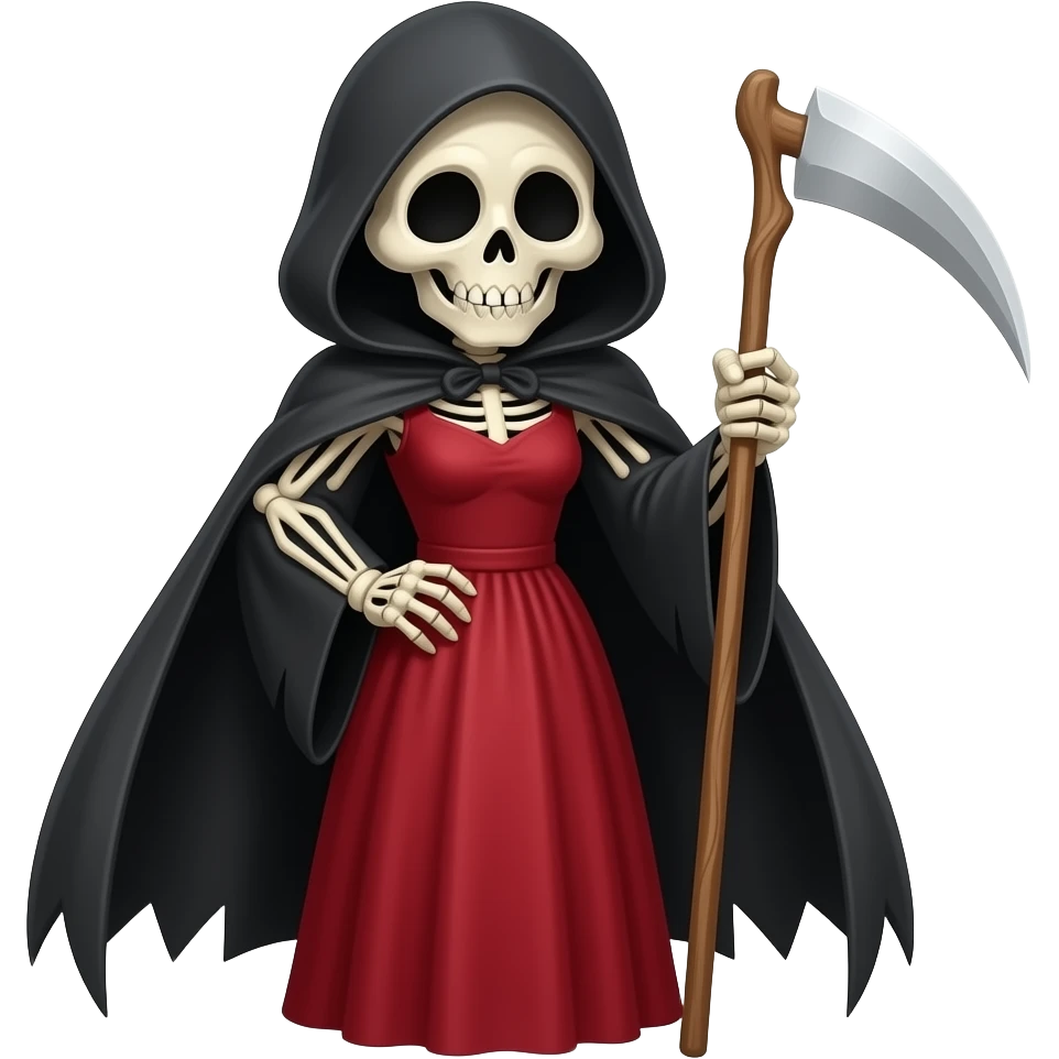 red dress reaper smiling emoji