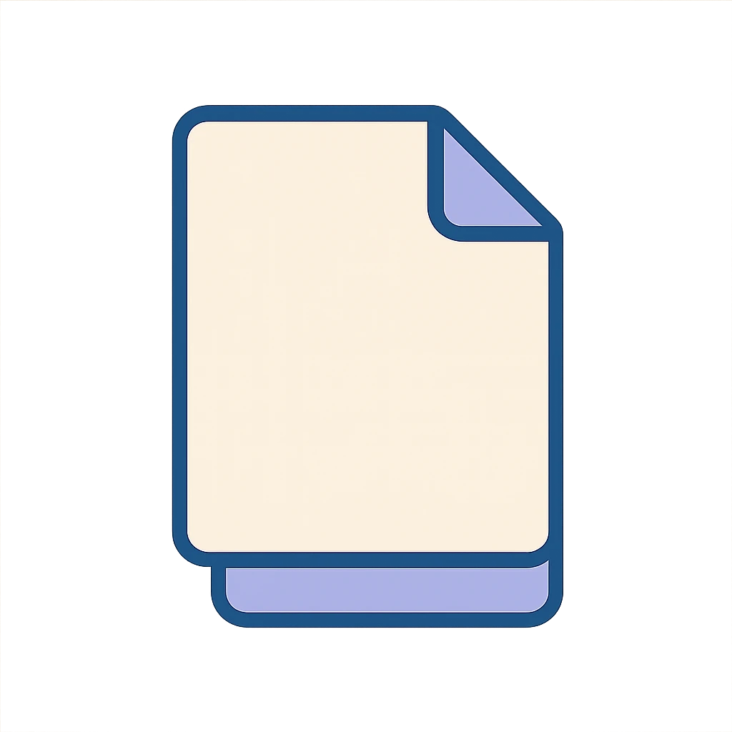very simple flat color clip art of sheets of paper, minimal, no text emoji