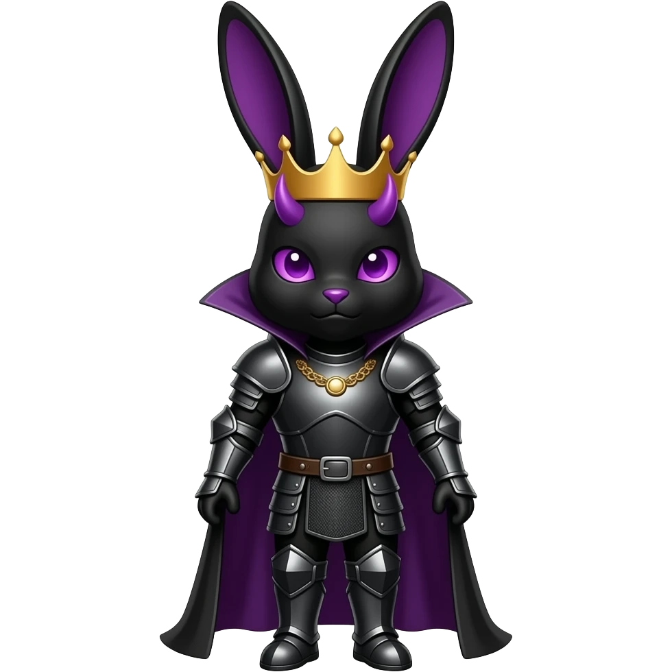 bunny black animal kid villain angry king crown suit black layer purple eye demon purple emoji