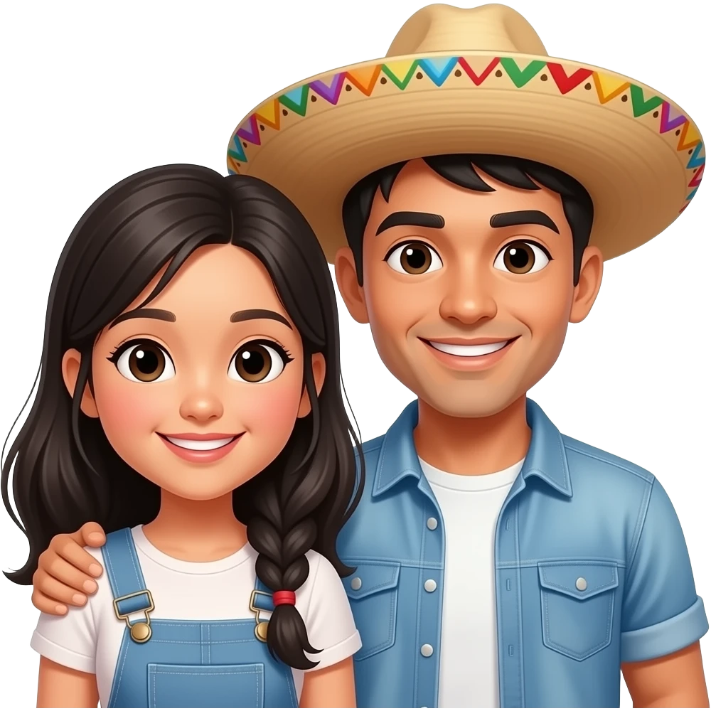 Besties one Asian girl and one Mexican guy emoji