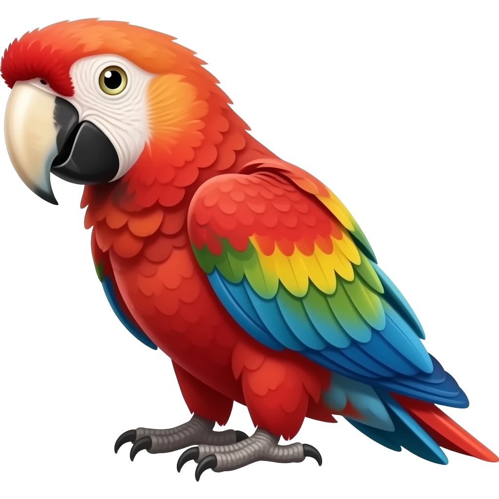 Red and green macaw emoji