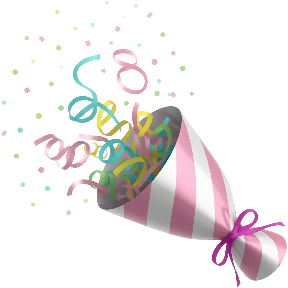 Pastel confetti popper emoji