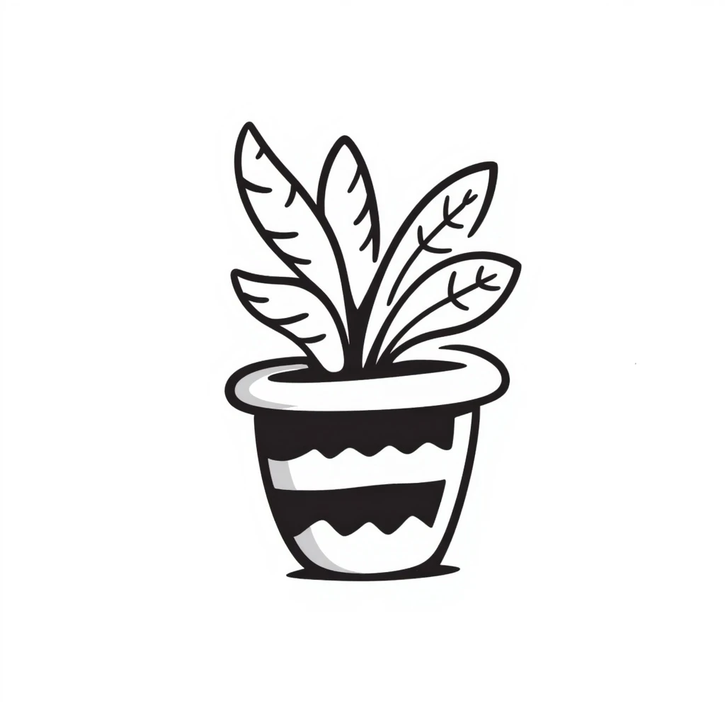 hand drawn doodle style plant emoji