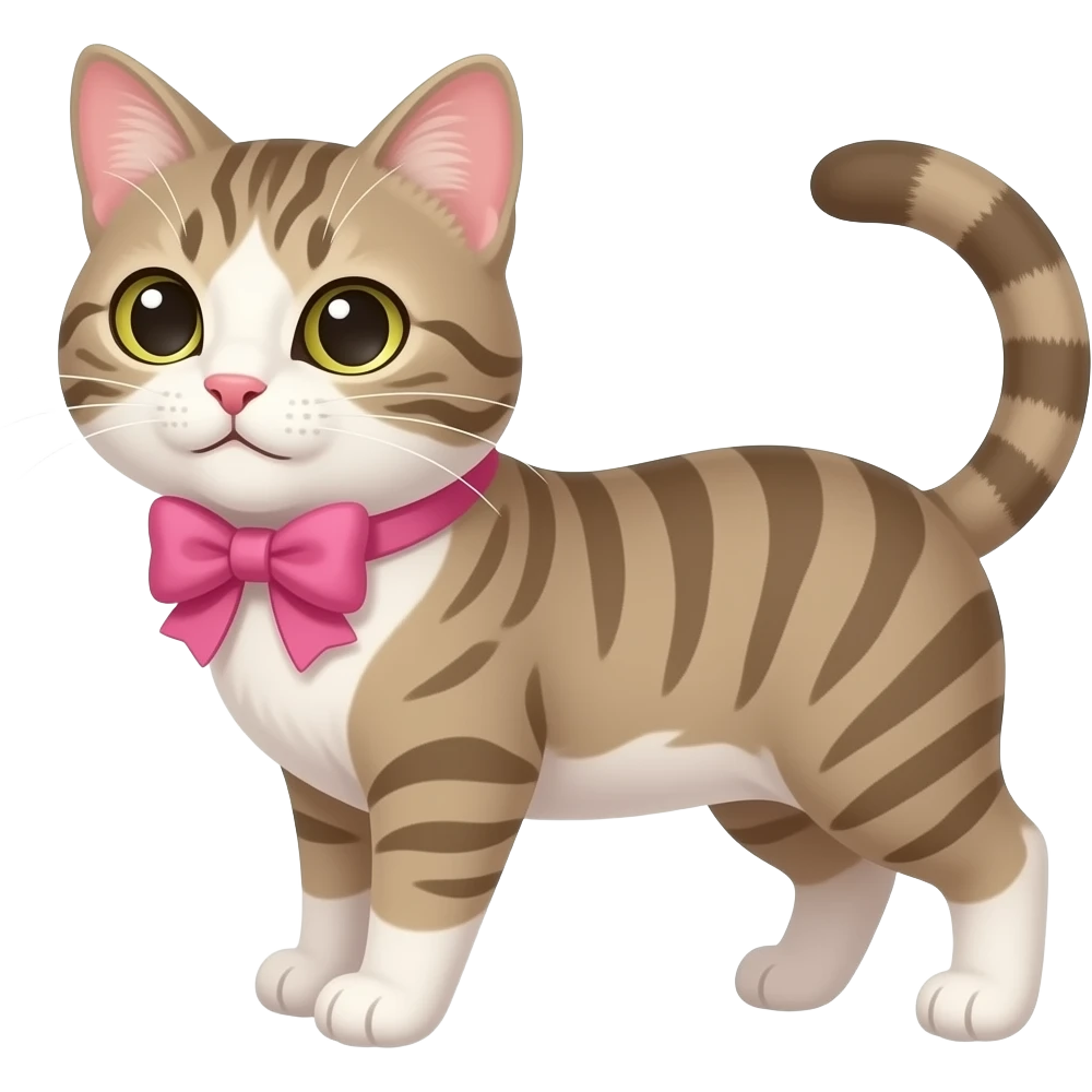 Gato com lacinho rosa emoji