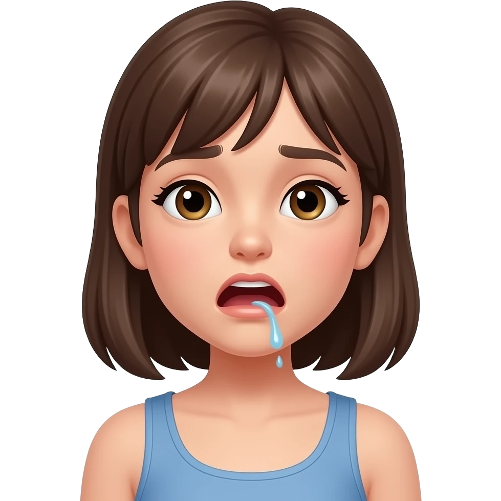 a light skin girl throwing up 74GD emoji