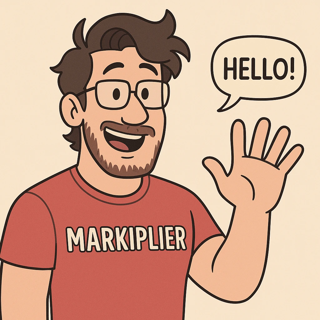 MARKIPLIER a hand and say hello emoji