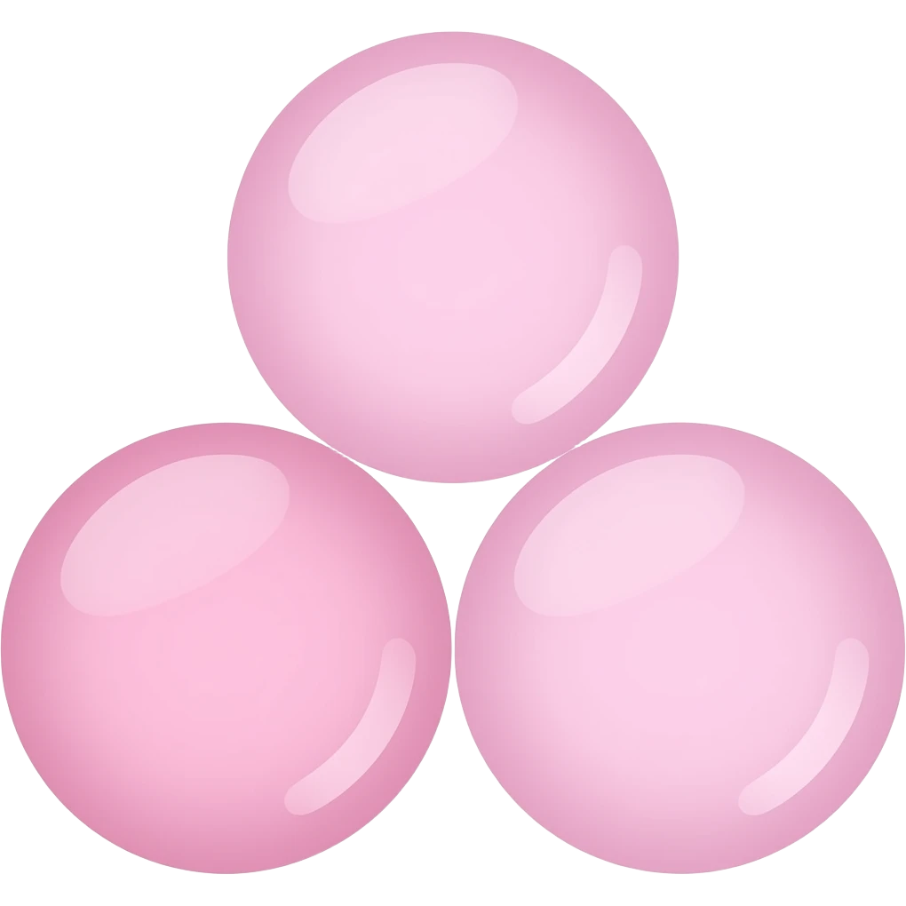 3 pink bubbles emoji