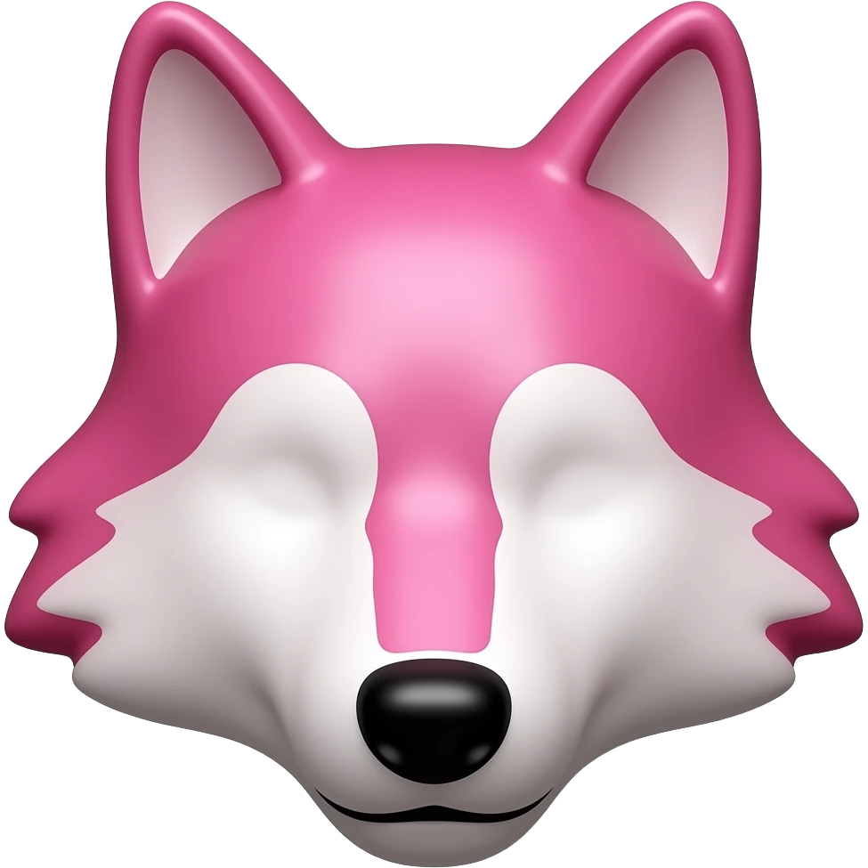 Pink Chocolate wolf face without eyes emoji