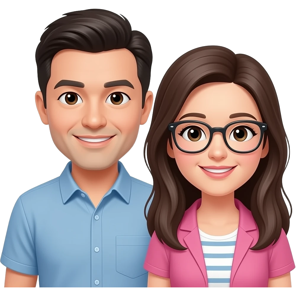 papa et maman, lunettes la maman uniquement emoji