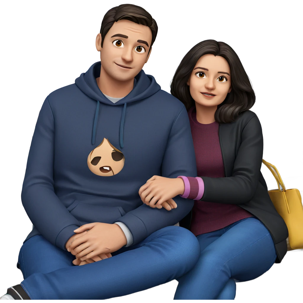 couple sitting on a bench emoji