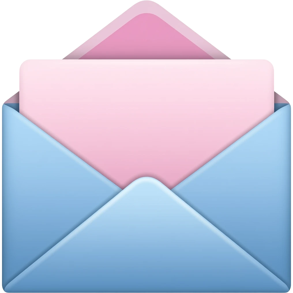 blue and pink folded envelope emoji