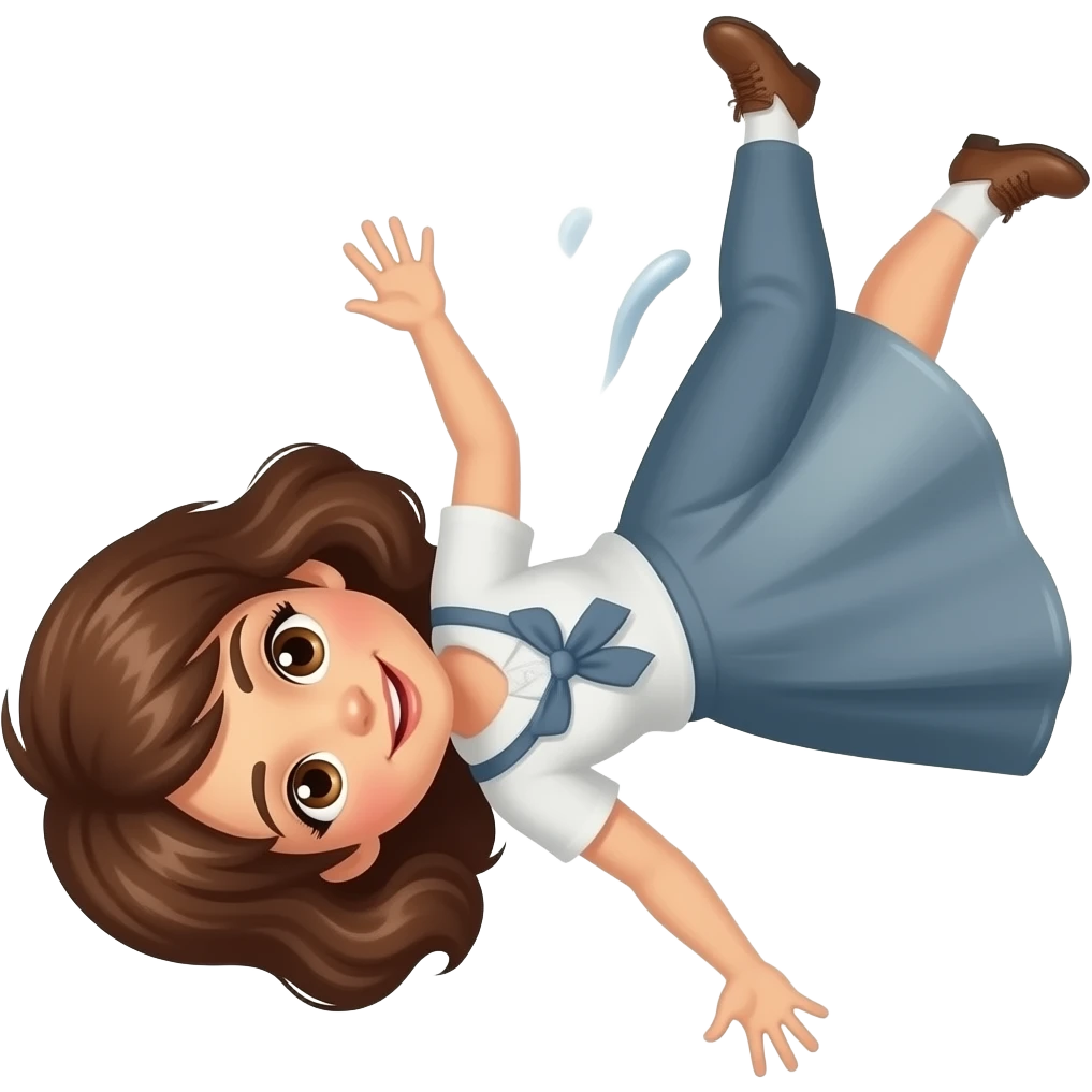 brown woman falling emoji