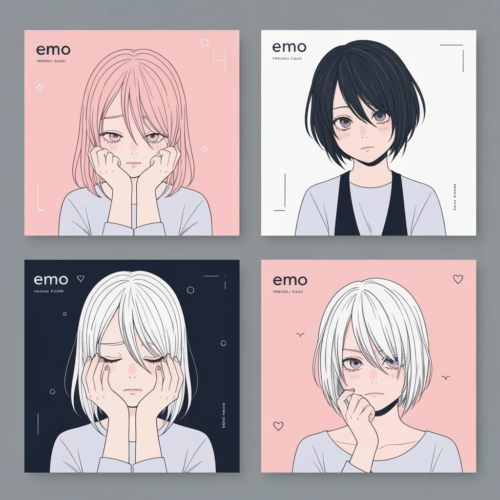 emo banner, cute, expressive, minimal, variation 4 emoji