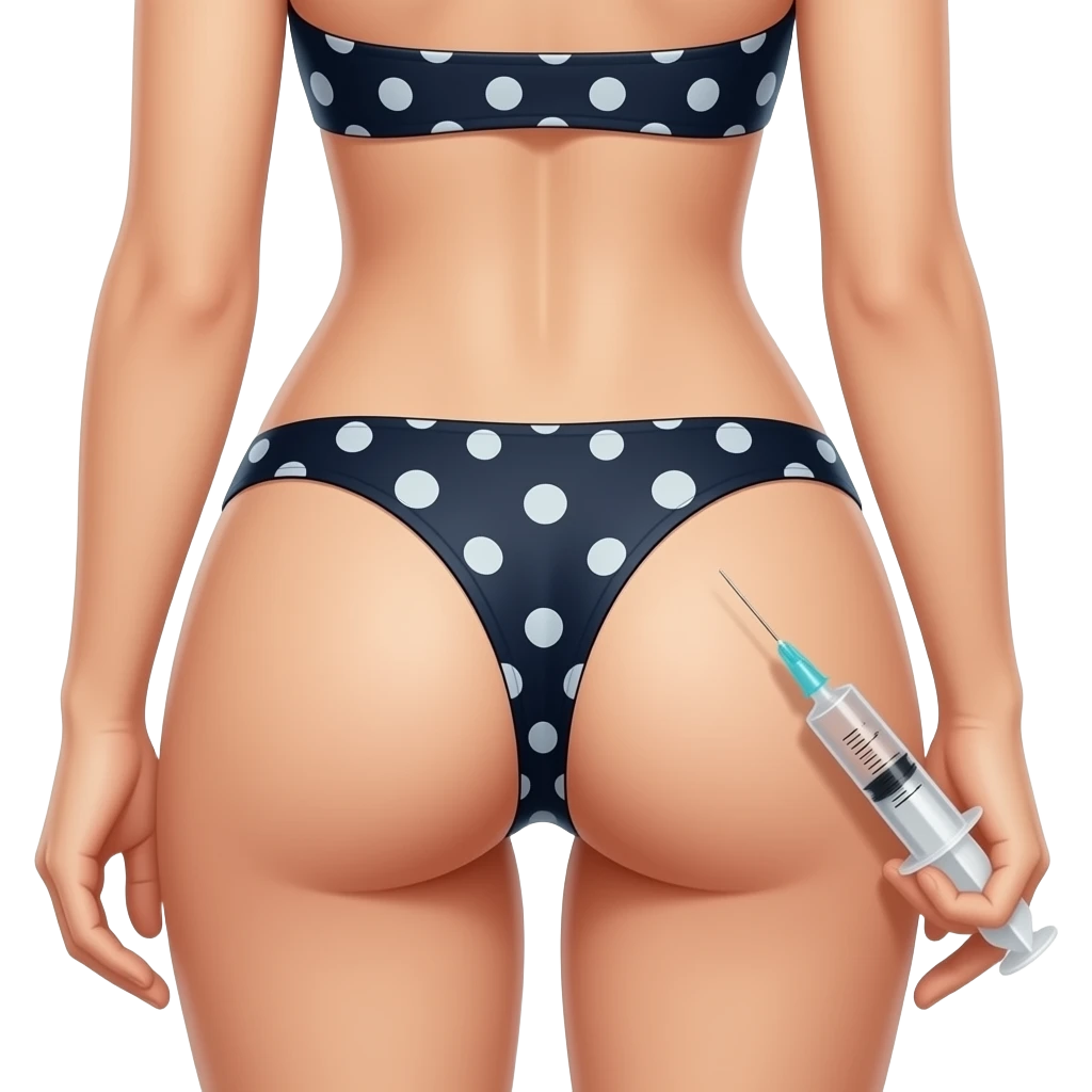 Woman with butt injection emoji