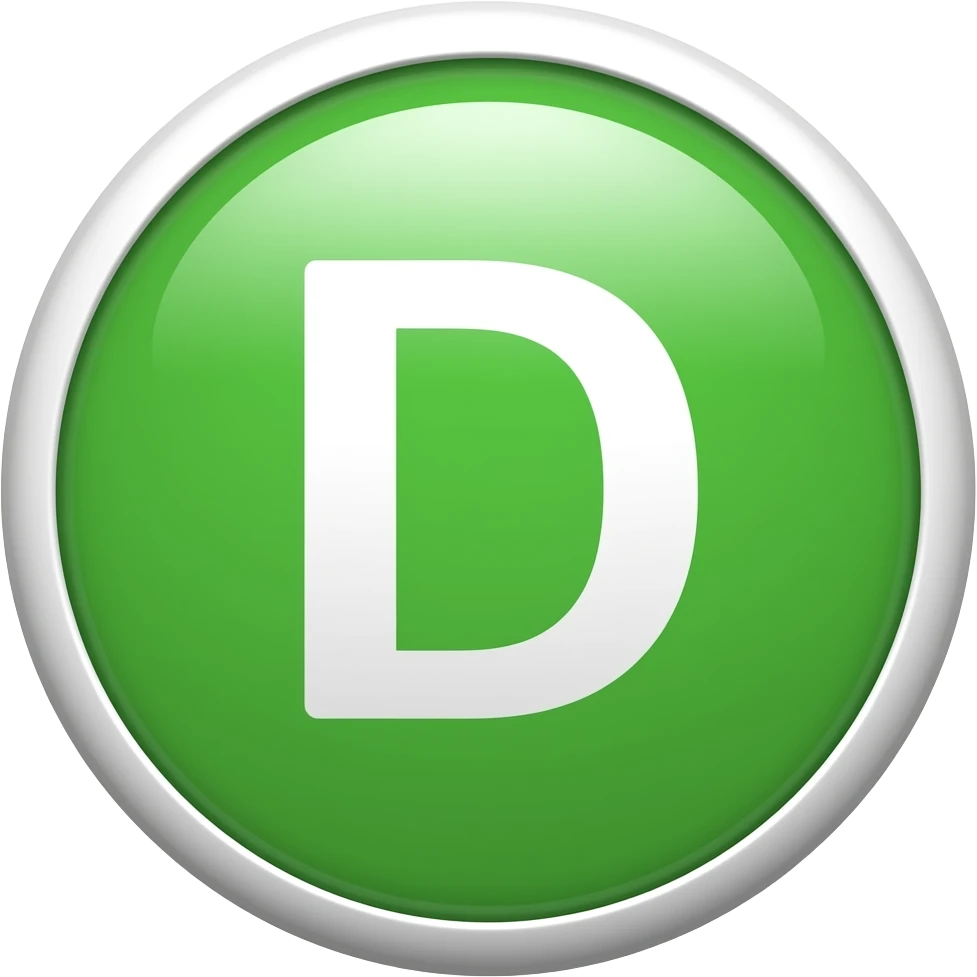 letter D in grean circle white border emoji