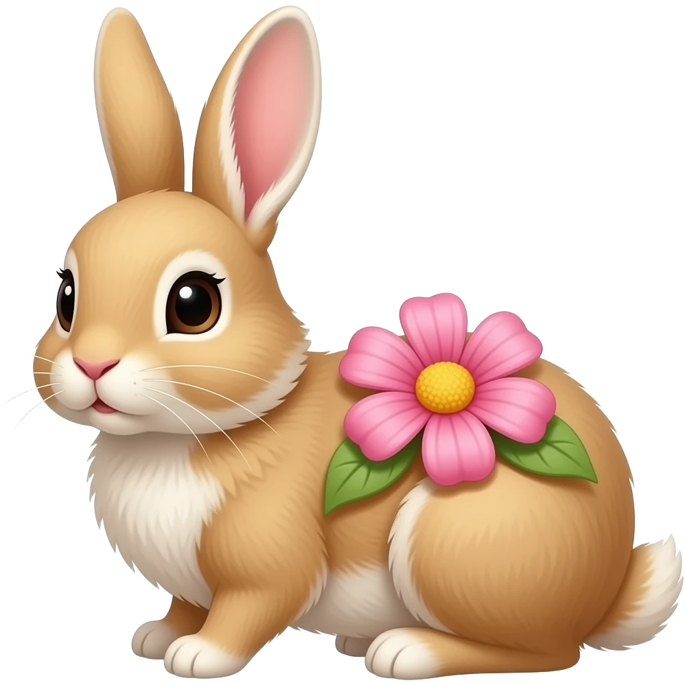 Зайчик с цветочком emoji