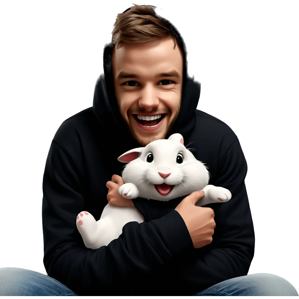 boy holding rabbit smiling emoji