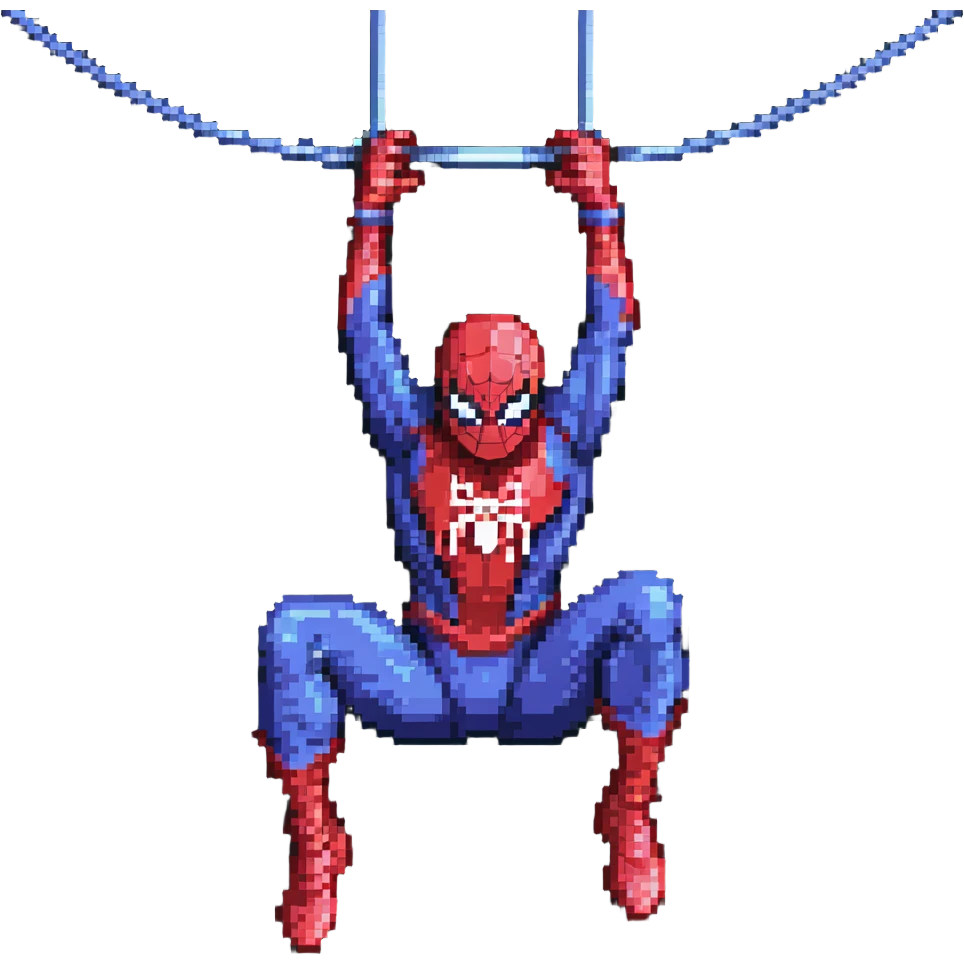 Spider-Man swinging on web emoji