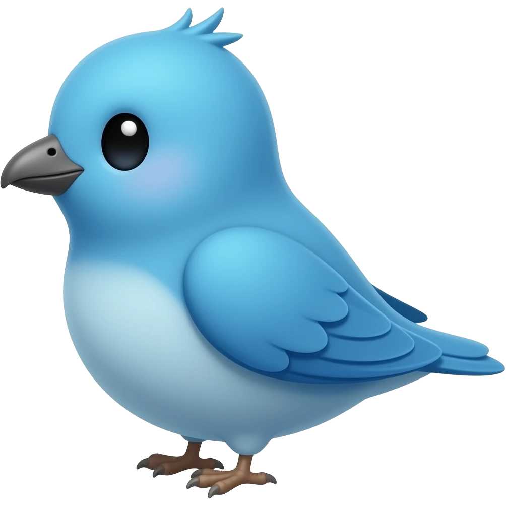 blue cute bird emoji