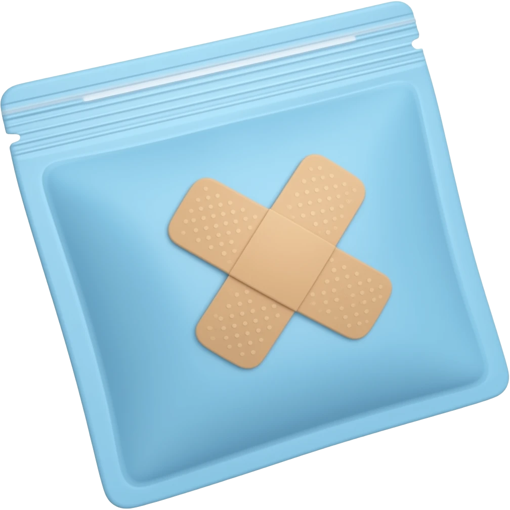 파스 파란색 봉지 근유곹ㅇ emoji