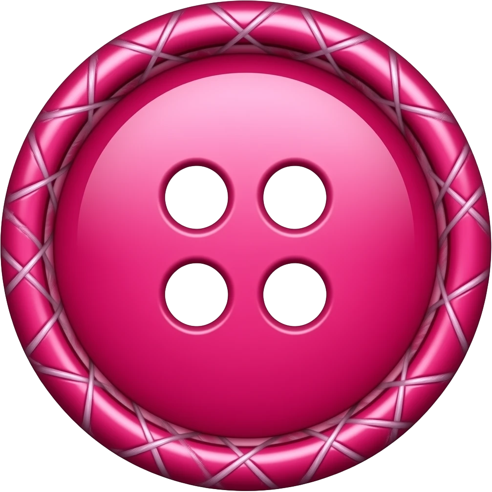 simple vibrant pink stitching button with 4 holes dont add details in it emoji