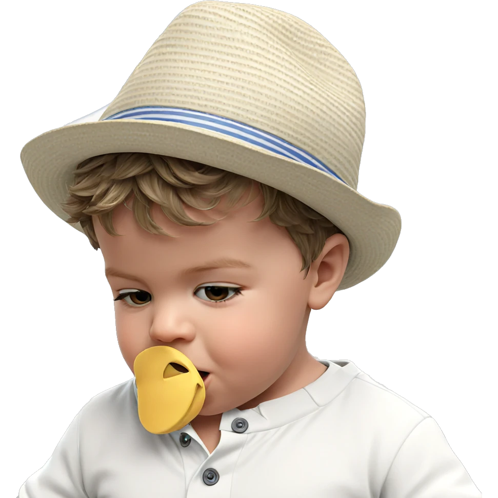 baby boy with hat outdoors emoji
