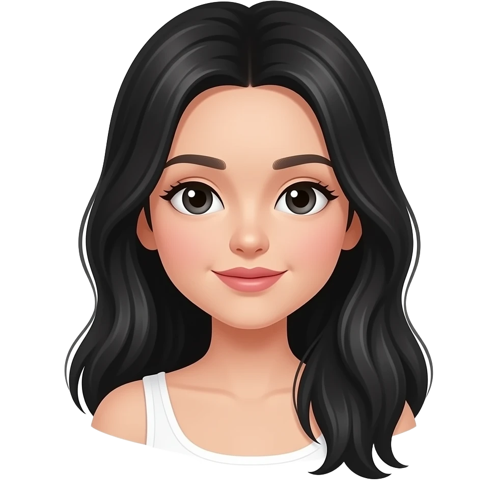 emoji girl taking care of her black hair emoji