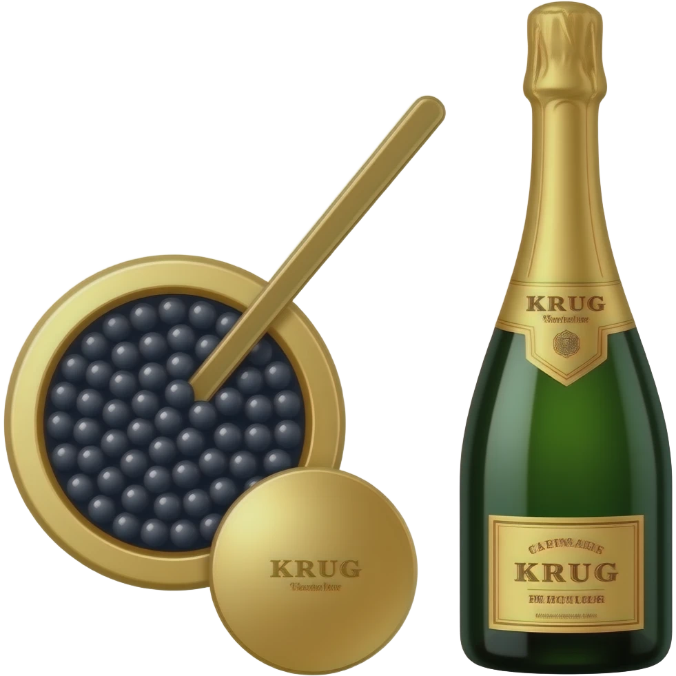 Caviar and Krug champagne emoji