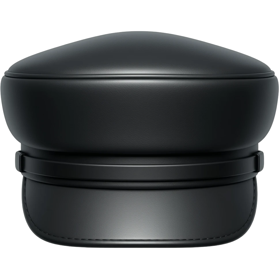 Black leather Don Kepi hat emoji