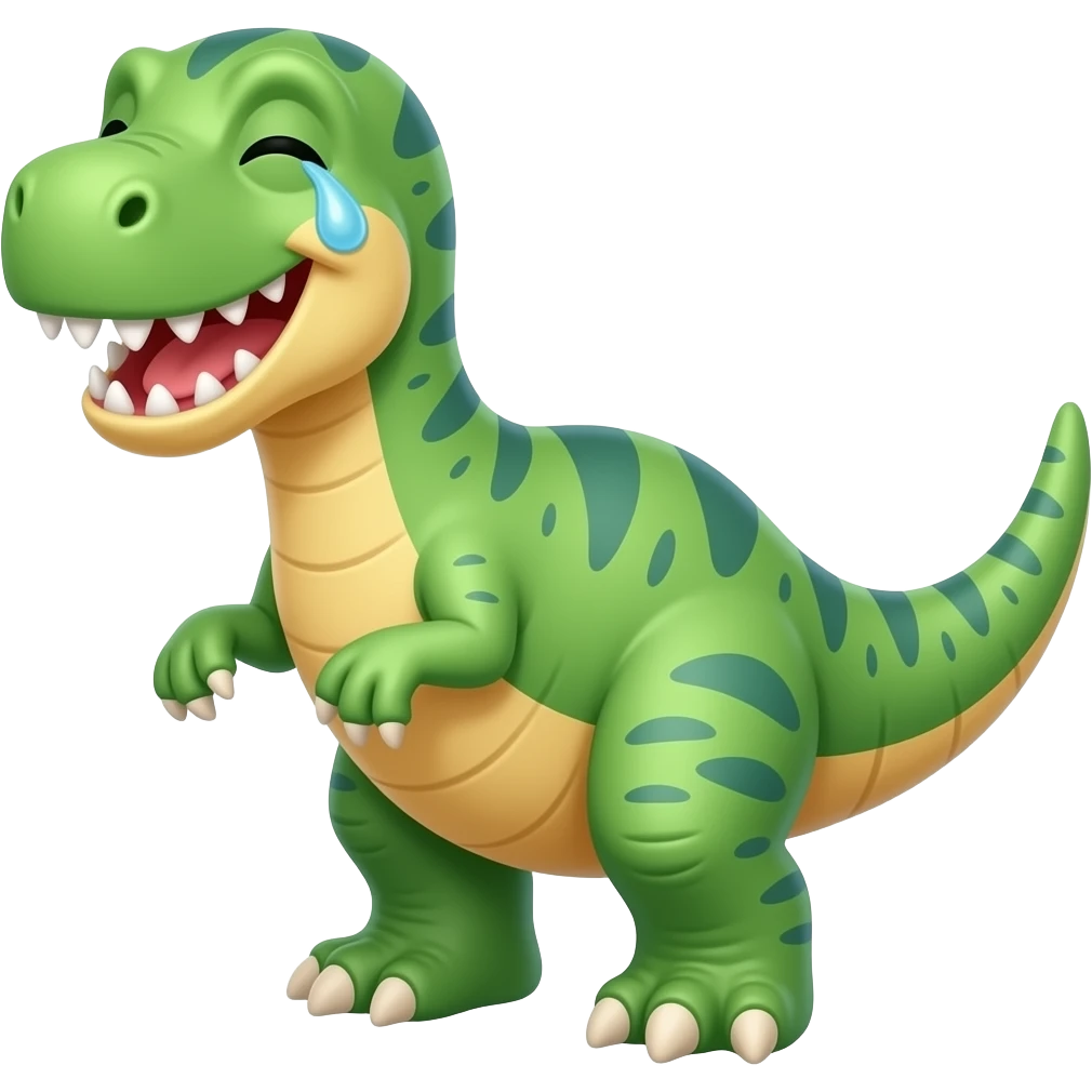 Laughing crying dinosaur emoji