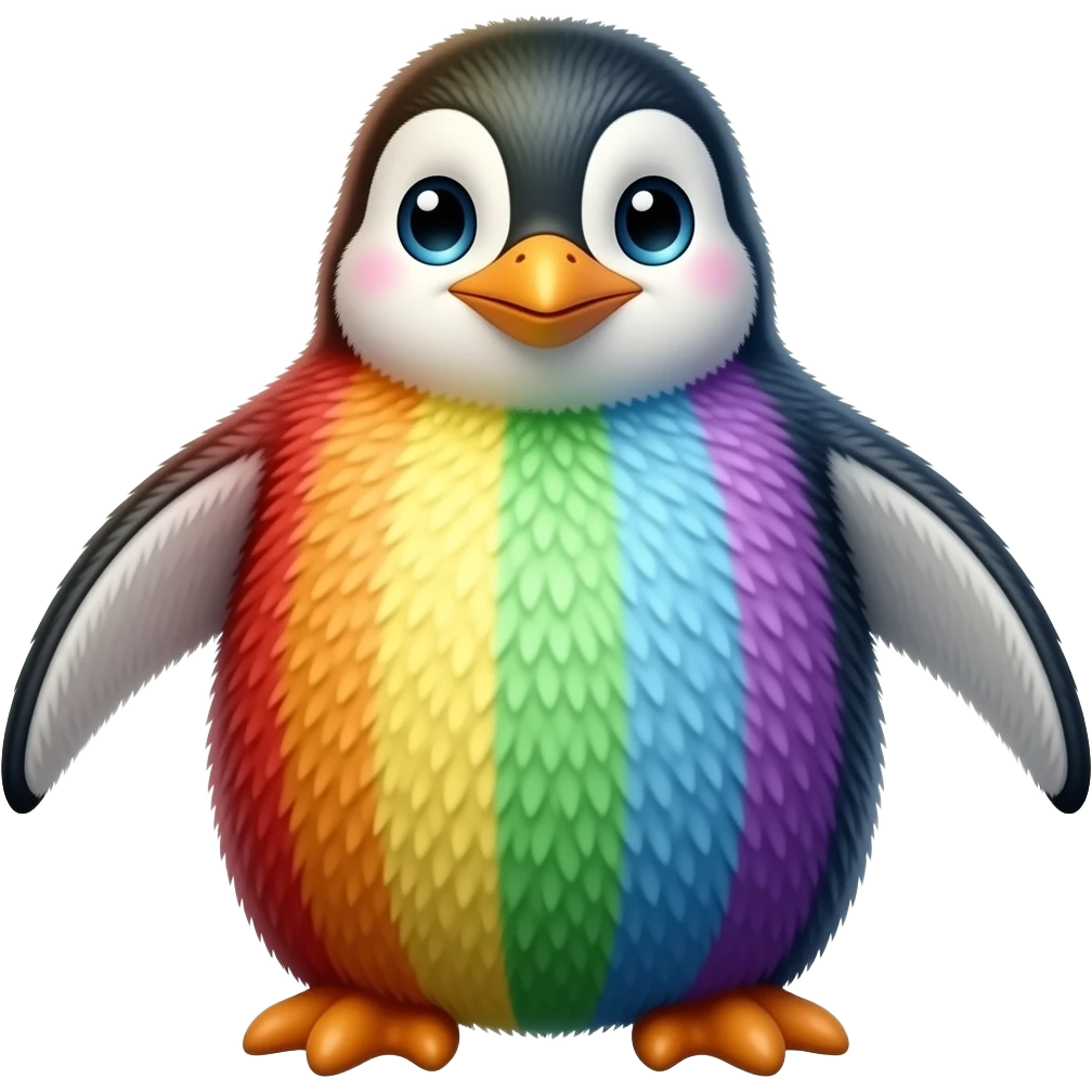 Rainbow penguin emoji