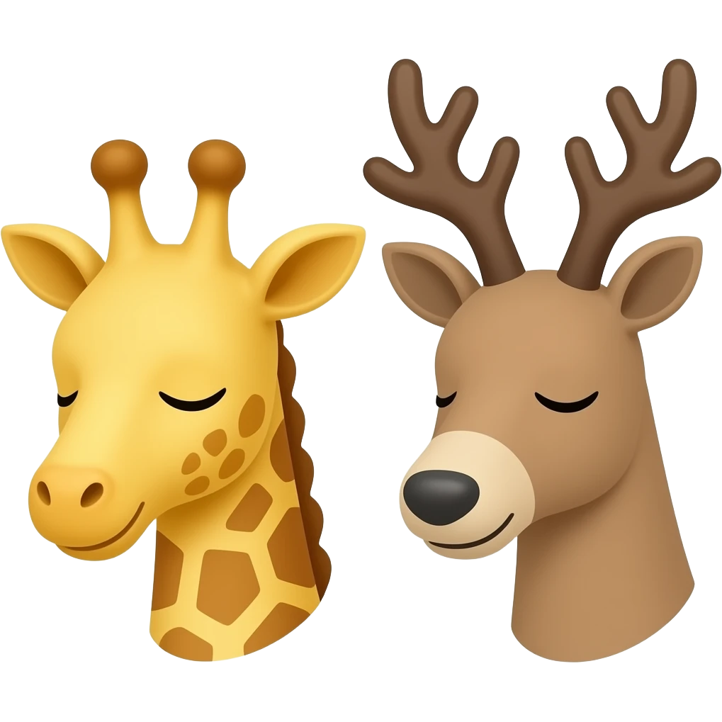 Einfacher Giraffenkopf und Elchkopf schlafen emoji