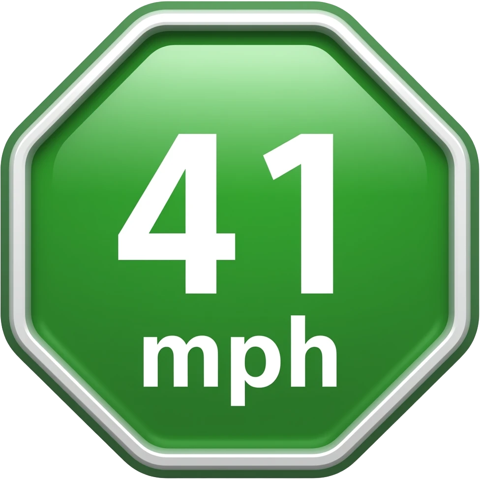 stop sigh green with 41 mph emoji