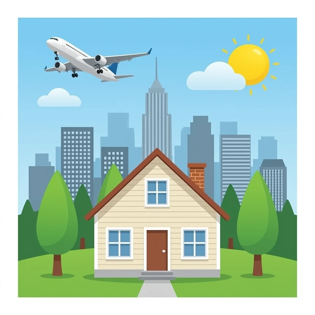 City airplane house emoji