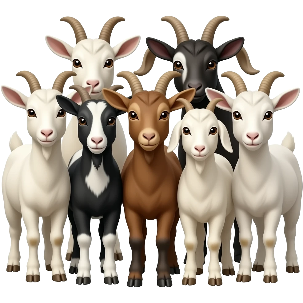 Siete cabritas, pequeñas y juntas emoji