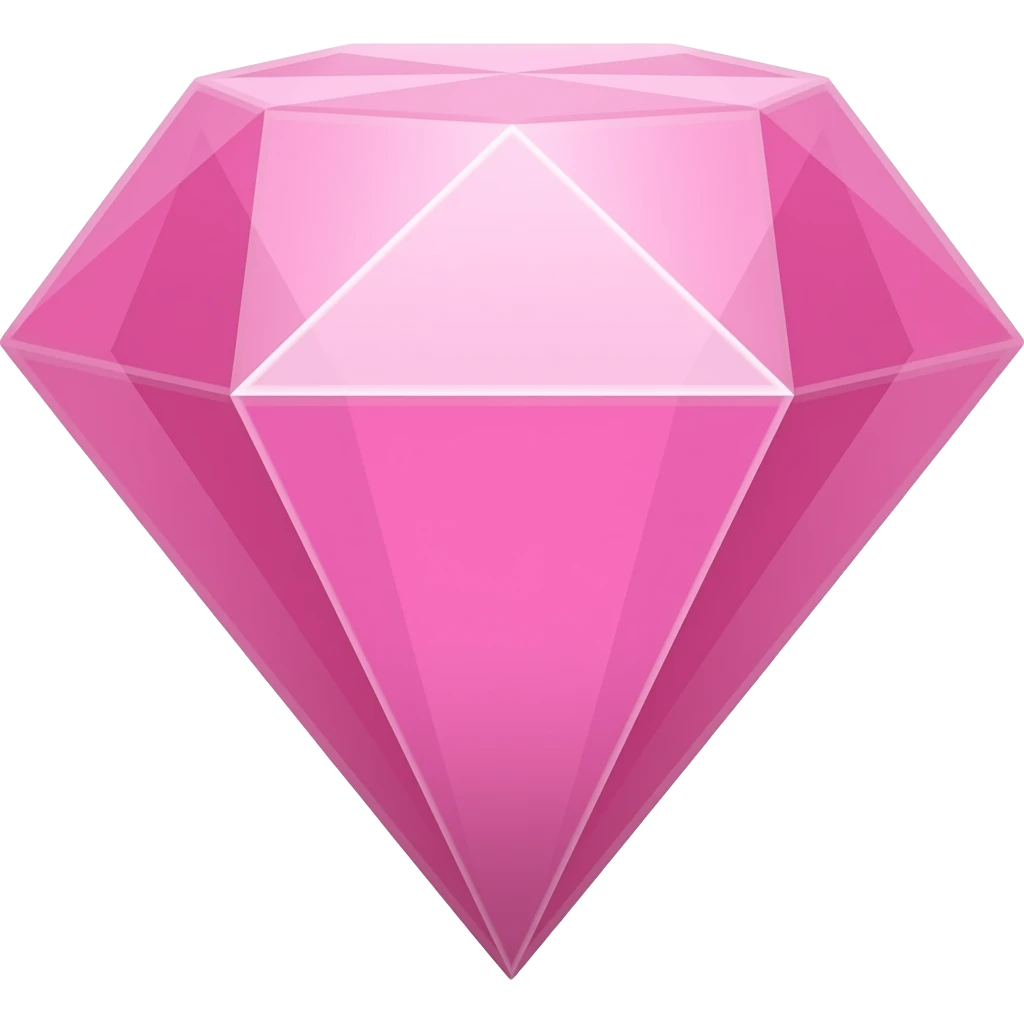 Un diamante de color rosa fucsia emoji