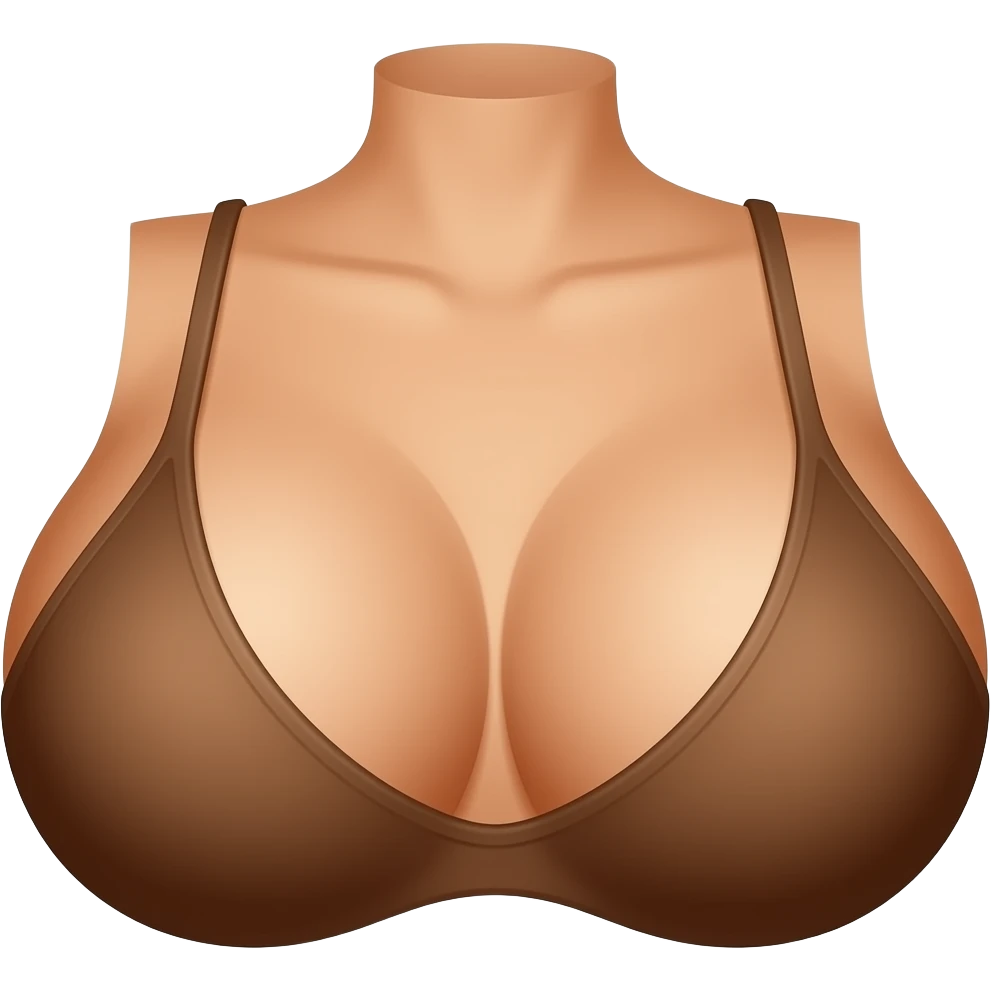 Big brown breast with no bra emoji