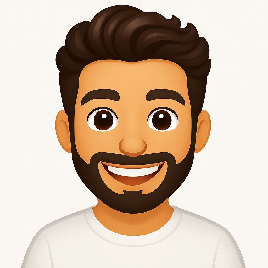 turn the second man in emoji style of the 1st image, match the facial features and clothes emoji