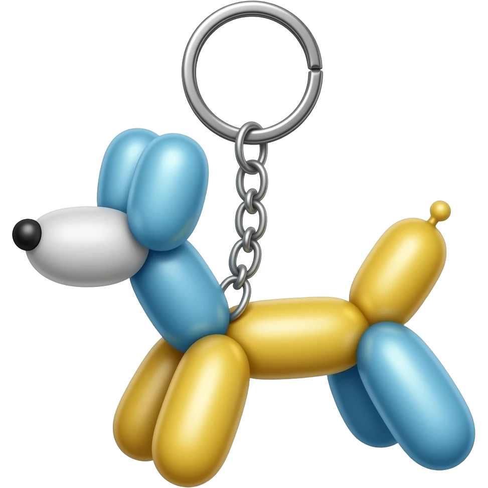 Layered balloon dog keychains emoji