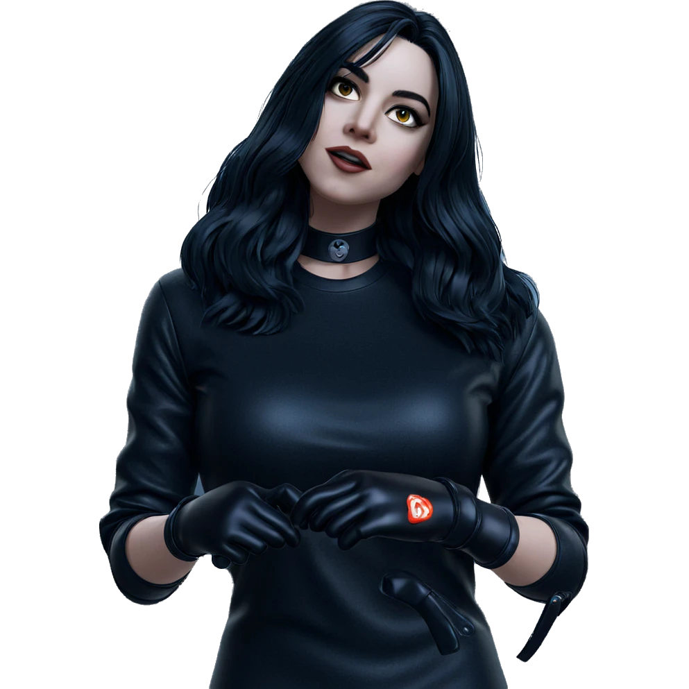 solo girl with black gloves emoji