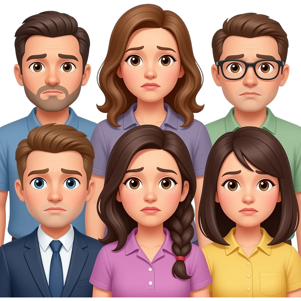 Worried people emoji