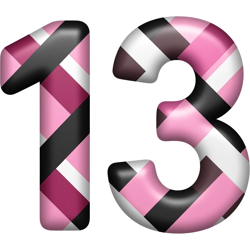 13 PINK BLACK WHITE emoji