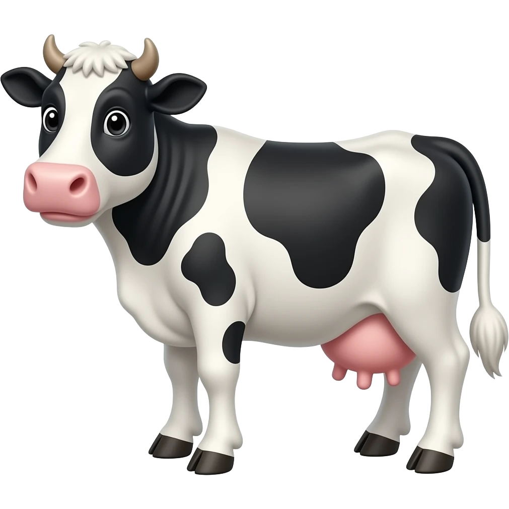 Cartoon black and white cow emoji