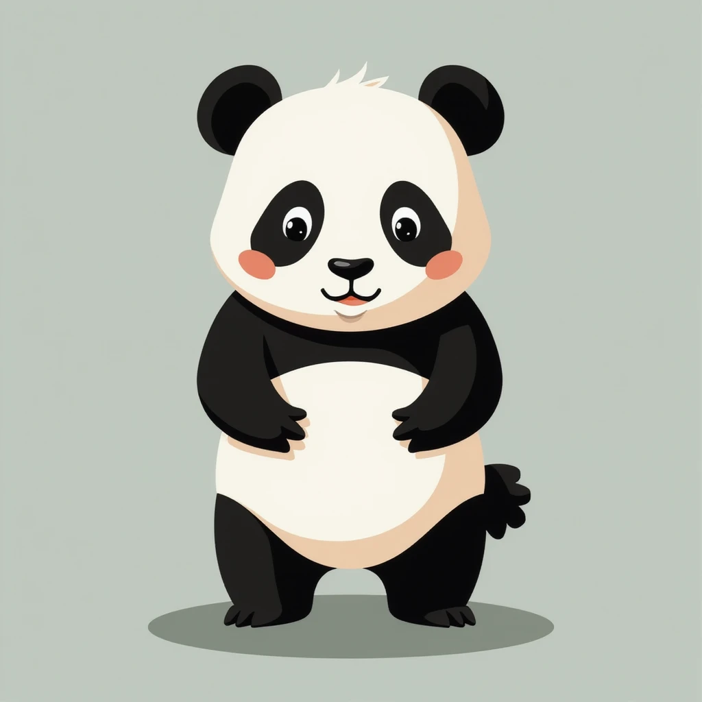 Flat design style panda emoji