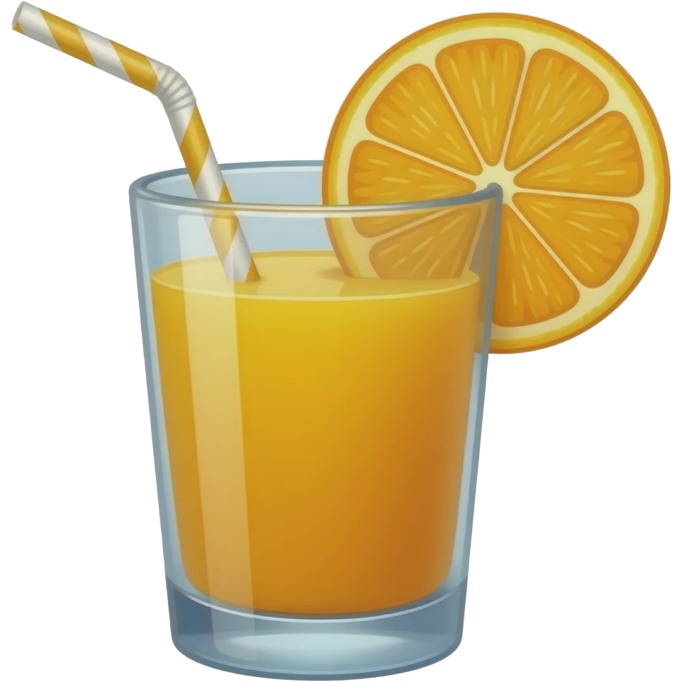 orange juice glass with an orange slice without a straw emoji