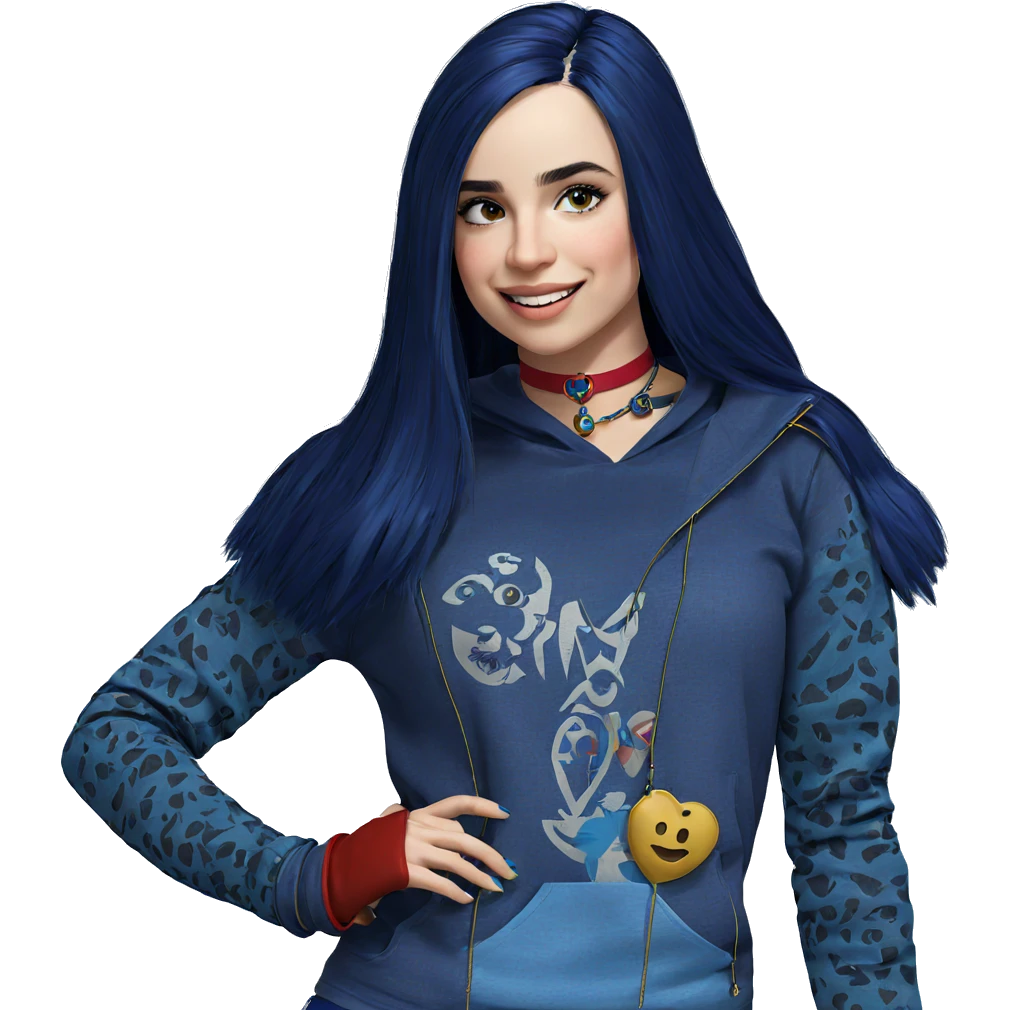 blue-haired girl with choker emoji