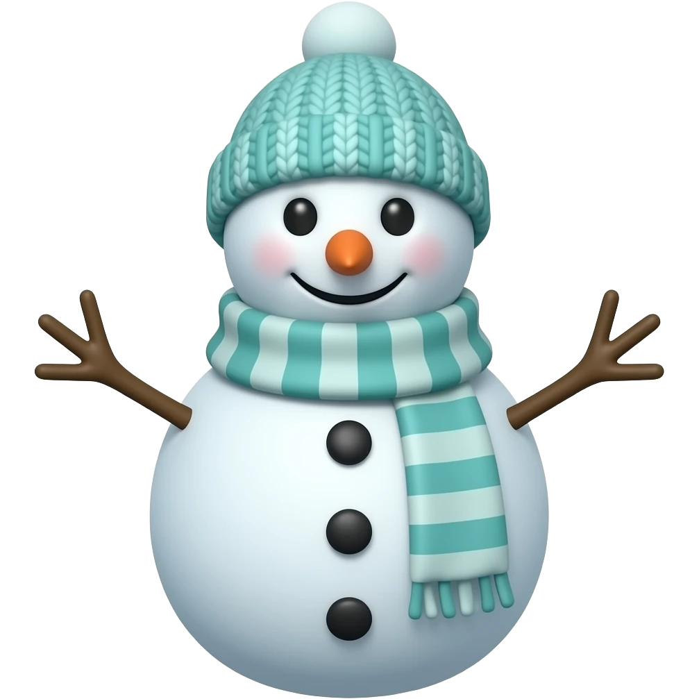 aquamarine snowman without scarf and hat emoji