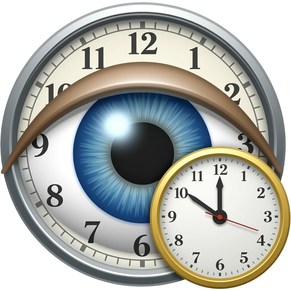 pon un ojo al lado de un reloj emoji